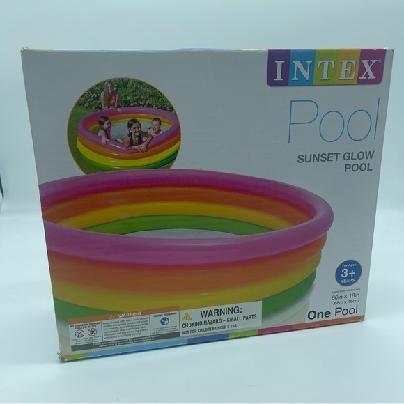 Intex Pool Mystic Sunset Glow Pool Pink Green Kiddie 3+ Years - Picture 1 of 7